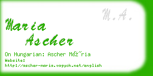 maria ascher business card